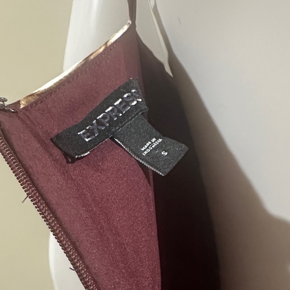 Express Size Small Floral Burgundy Maxi Dress - Picture 7 of 8